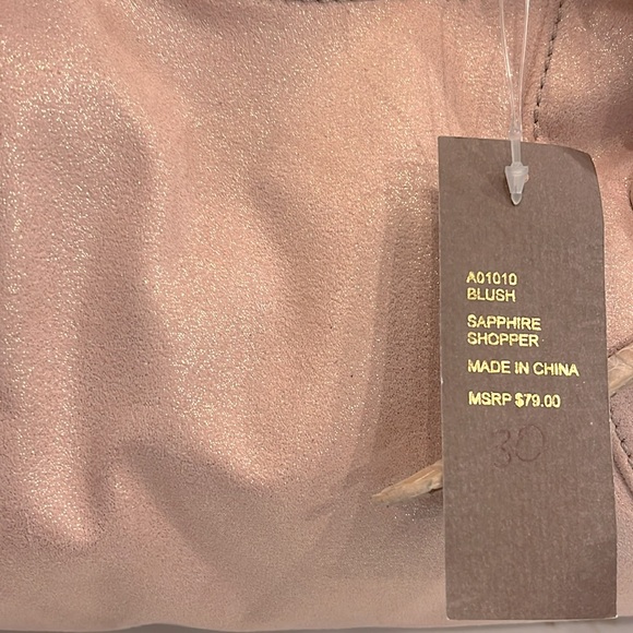 Pritzi Pink Blush Handbag. Has with a slight sparkle & Studs & Rhinestone - Picture 14 of 15